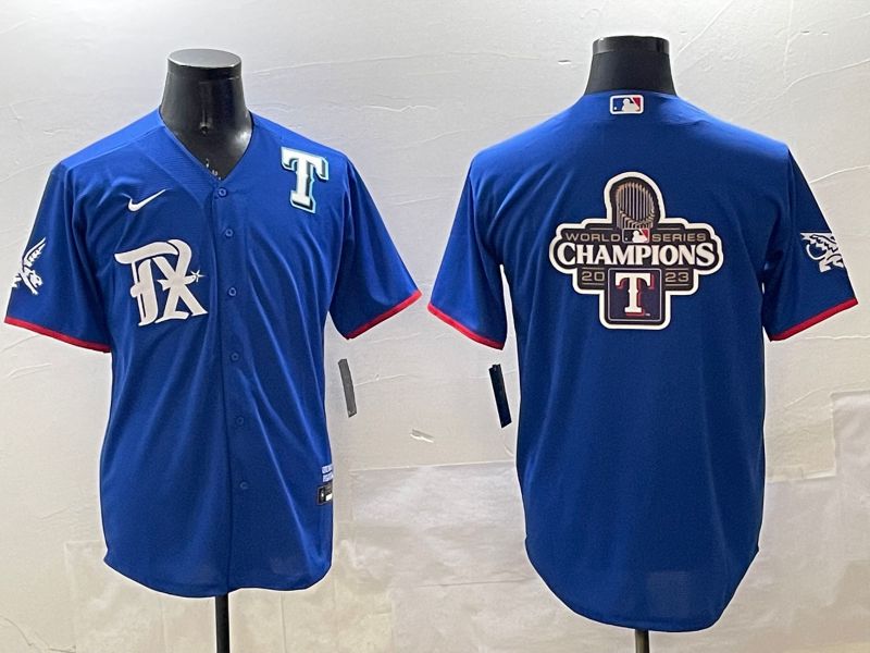 Men Texas Rangers Blank Blue City Edition 2025 Nike MLB Jersey style 7